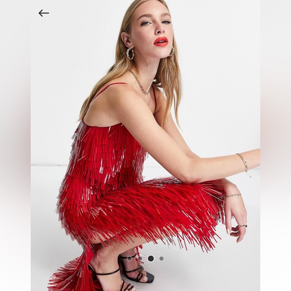 ASOS DESIGN shard detail midi dress in size US 4 - Picture 3 of 4